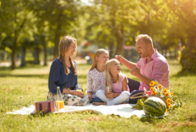 image of family in park