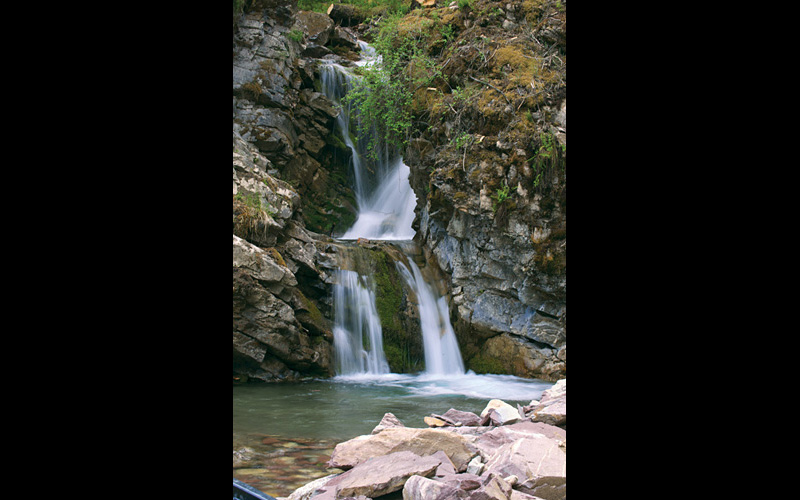 Beautiful image of mountain water fall.